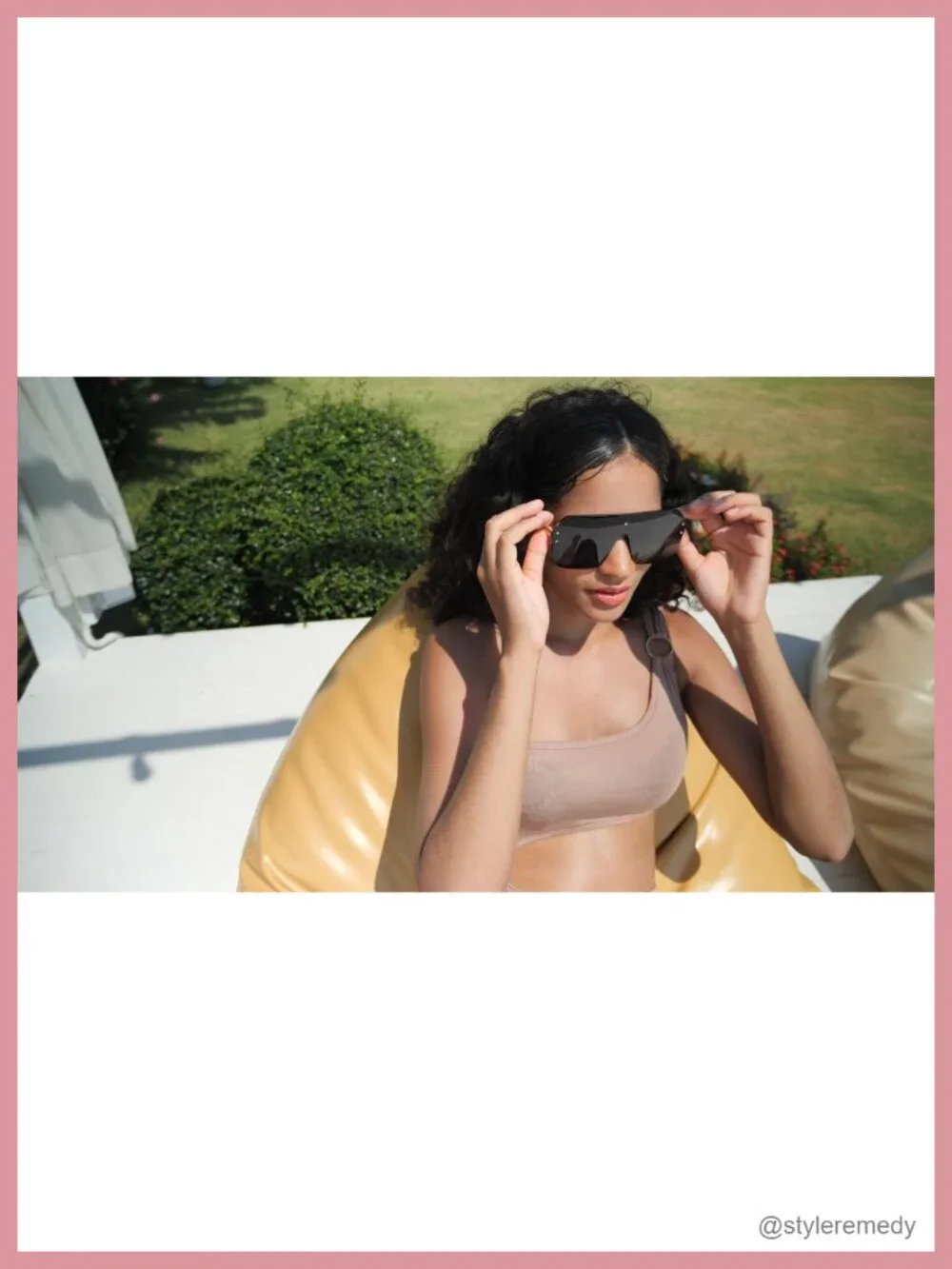 Oversized One Piece Sunglasses Rimless UV400 Shield Shades